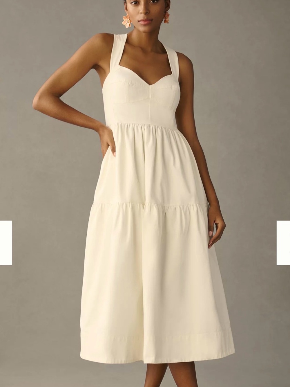 White Denim Sweetheart Dress